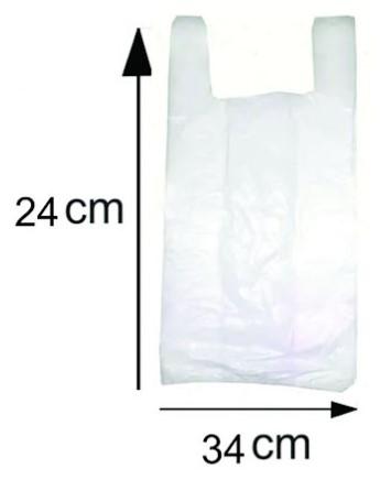 Sacola Branca em Fardo com Gancho - Tamanho 24cm x 34cm - Fardo com 1.000 Unidades - Aprox. 1,00kg - DICIPLAN