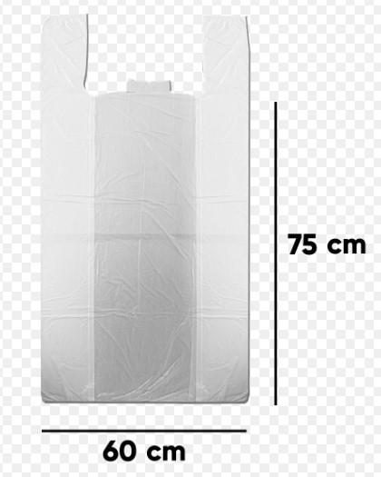 Sacola Branca em Fardo sem Gancho - Tamanho 60cm x 75cm - Fardo com 1.000 Unidades - Aprox. 8,00kg DICIPLAN