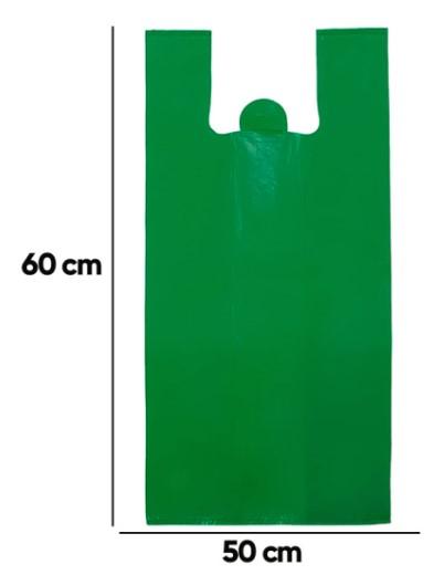 Sacola Reciclada Verde em Fardo - Tamanho 50cm x 60cm - G - Fardo com 260 Unidades - Aprox. 5,00kg
