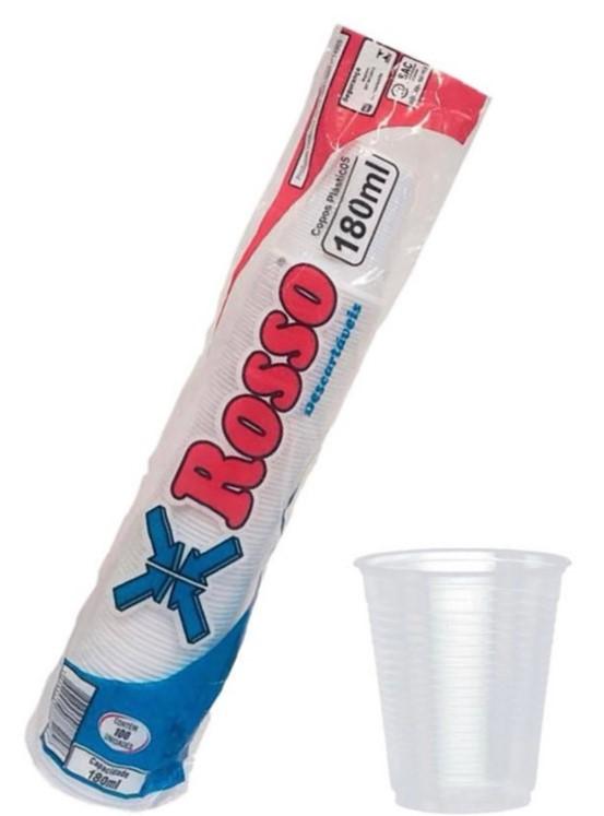 Tira de Copo Plástico Descartavel - Branco com 180ml - Tira com 100 Unidades - ROSSO