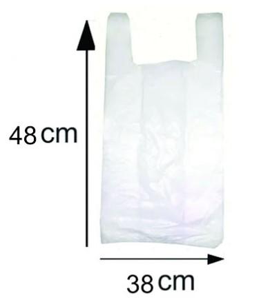 Sacola Branca Extra Forte - Tamanho 38 x 48 - Caixa com 800 Unidades - Aprox. 3,36kg - DICIPLAN