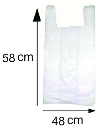 Sacola Branca Extra Forte - Tamanho 48 x 58 - Caixa com 800 Unidades - Aprox. 5,60kg - DICIPLAN