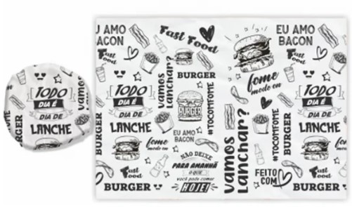 Papel Acoplado Mono Fast Food - 30cm x 38cm - 20g - 400 Unidades - EMBALEBEM