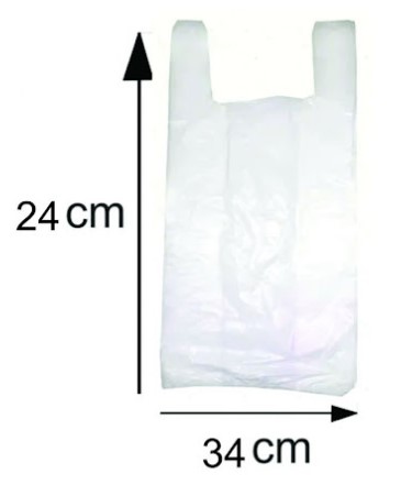 Sacola Branca Lig - Tamanho 24 x 34 - Caixa com 1.000 Unidades - Aprox. 1,20kg - DICIPLAN