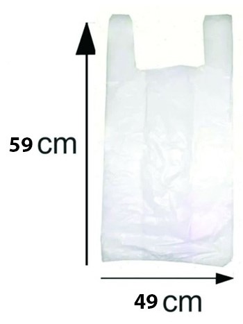 Sacola Branca Lig - Tamanho 49 x 59 - Caixa com 1.000 Unidades - Aprox. 5,00kg - DICIPLAN