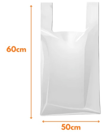 Sacola Leitosa Branca em Fardo - Tamanho 50 x 60 - Fardo com 310 Unidades - Aprox. 5,00kg - DICIPLAN